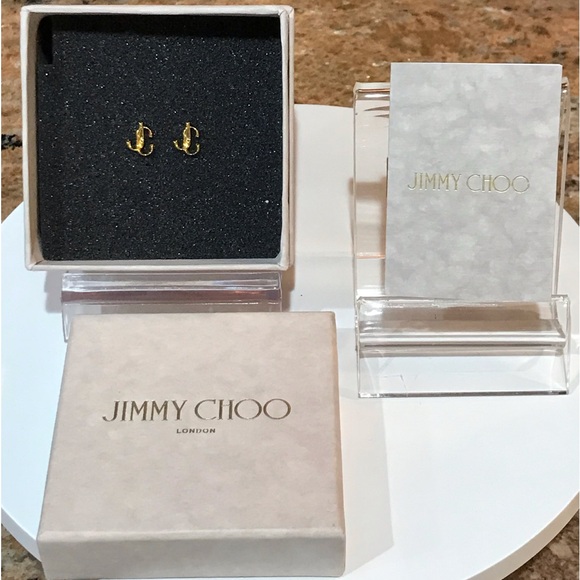 NIB Jimmy Choo Signature Logo Stud Earrings ✨🤩 - Picture 8 of 17